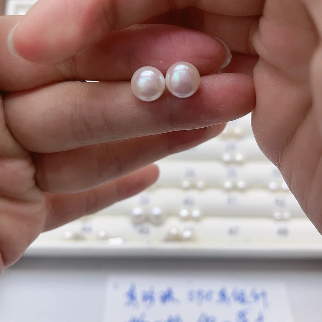 淡水珍珠耳饰银S925镶嵌Q****?