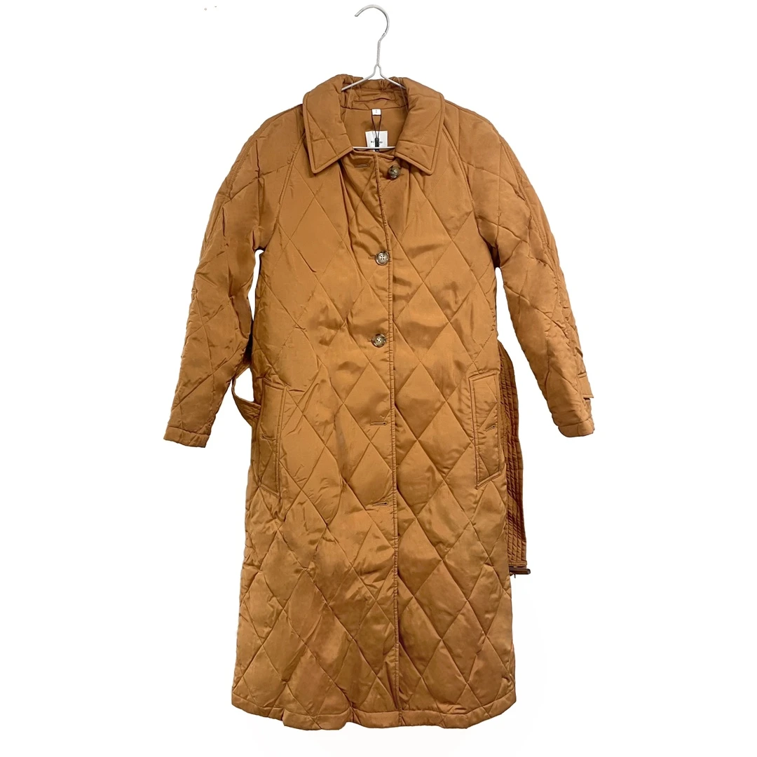 全新未使用 BURBERRY/博柏利 青奢荟/s码/橙色长款棉服外套/65160