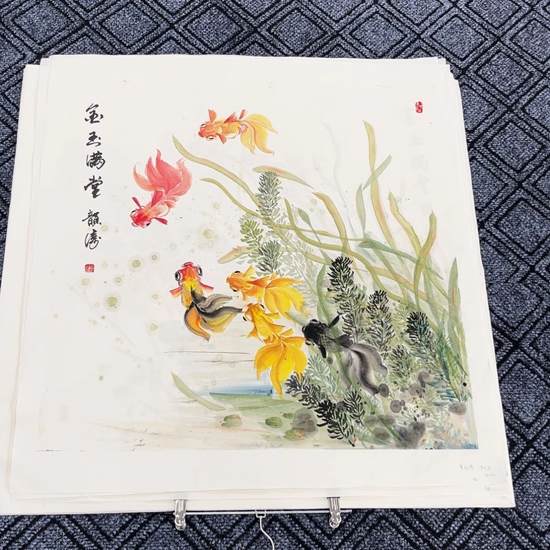 V***s国画龚韵涛老师四尺斗方花鸟奇
