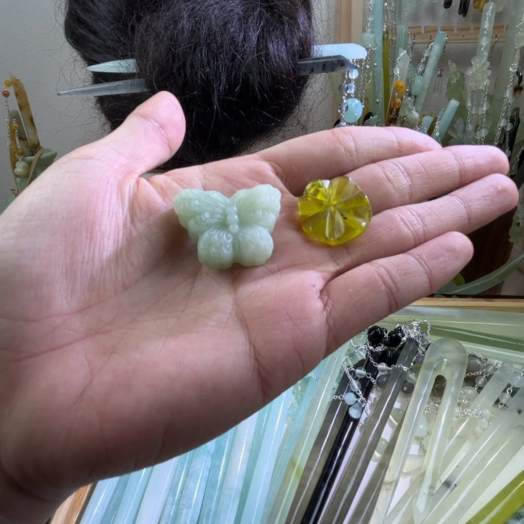 蛇纹石玉发饰未镶嵌