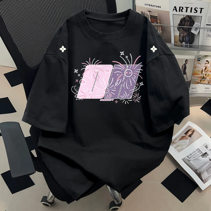 jtrt潮牌个性高街字母印花夏季纯棉短袖t恤男女百搭休闲情侣上衣