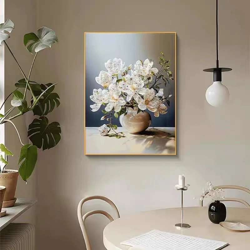 挂画花瓶餐厅晶瓷气饭厅2025过道走廊楼梯晶瓷铝合金装饰画