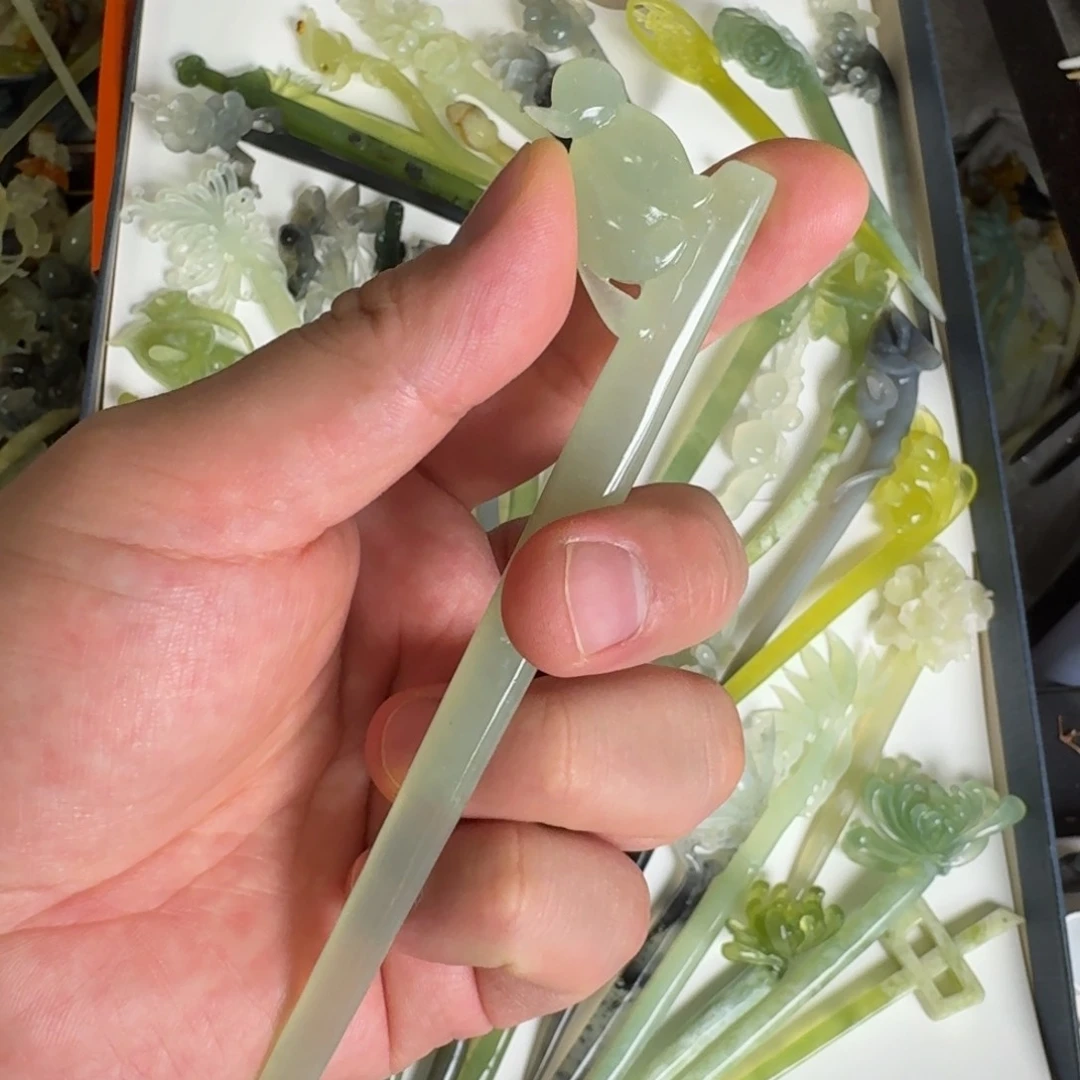 岫玉发饰未镶嵌河