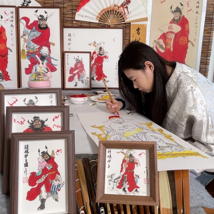 吉***意国画李老师李老师折扇