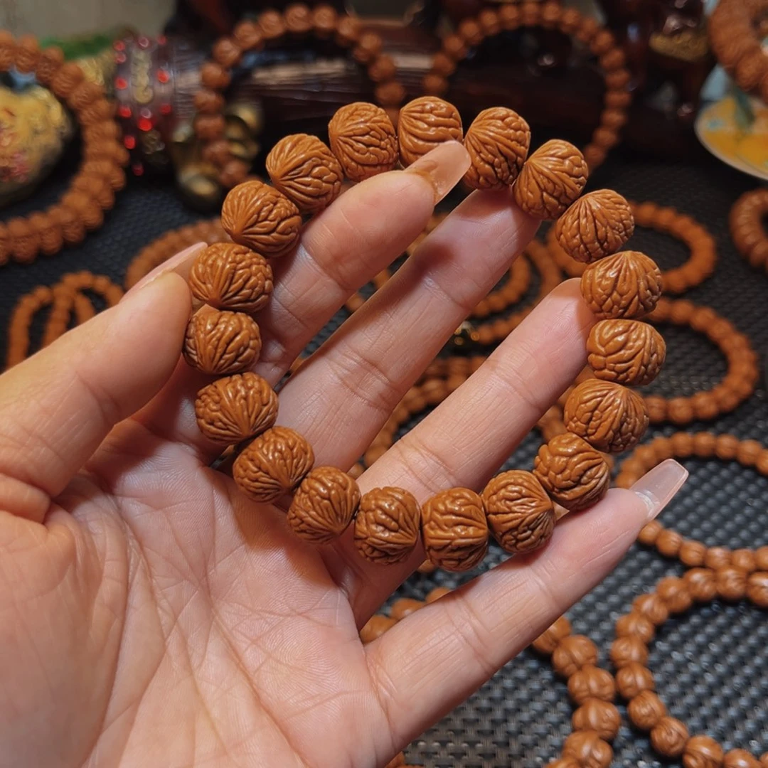 桃核手串15野生籽红皮荔枝