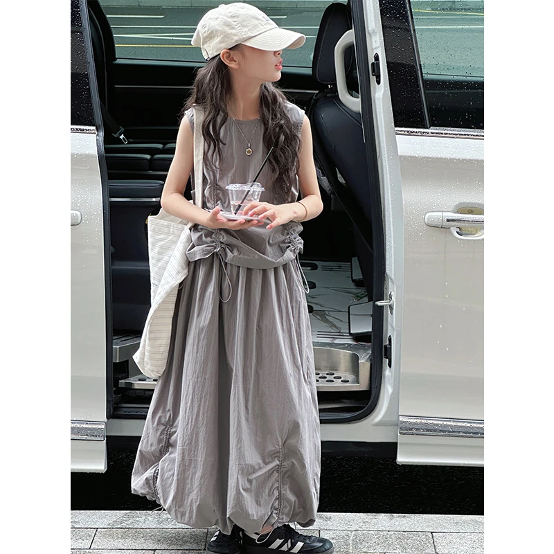 K29319孙小美甜酷女童套装裙2025夏装儿童工装两件套背心裙子