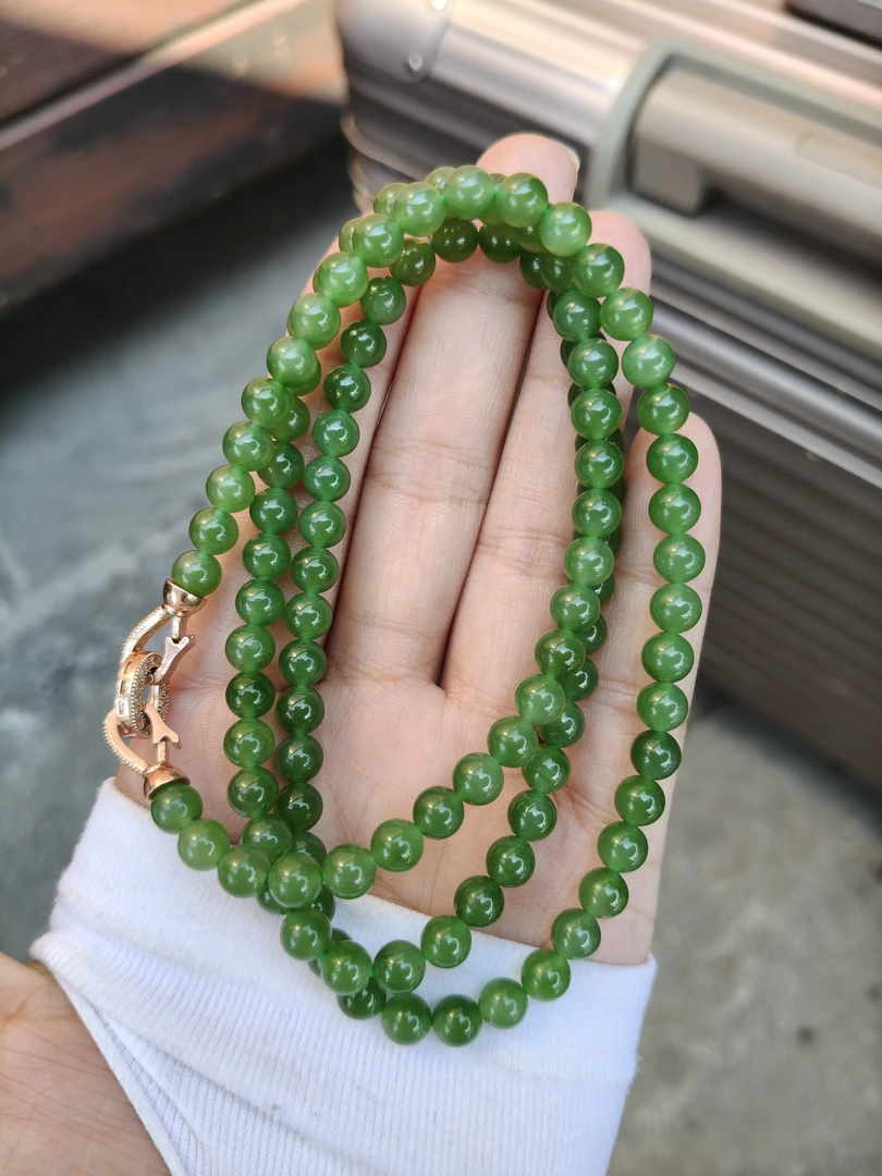 精品和田玉碧玉 108 颗 卡 6 项链