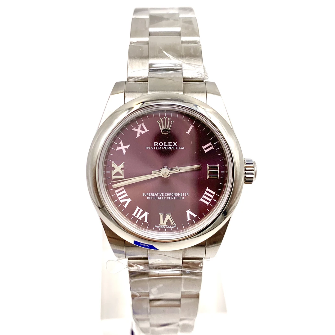 99新 Rolex/劳力士 蚝式恒动/葡萄紫色盘/自动机械/表径31mm/女表