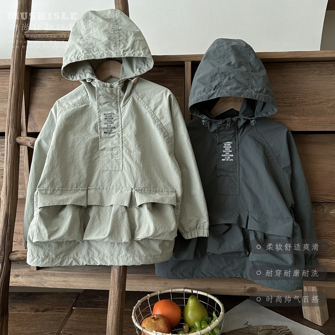 【萌娃穿搭】阿又秋季童装儿童男童中大童日系冲锋衣外套99069Q