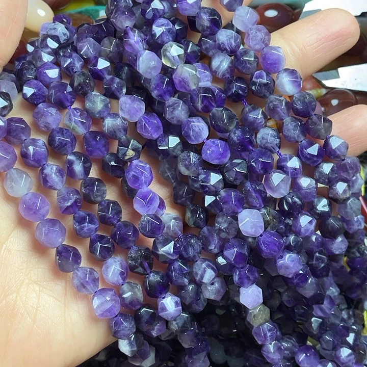 查罗石散珠合金卡8紫水切面一条