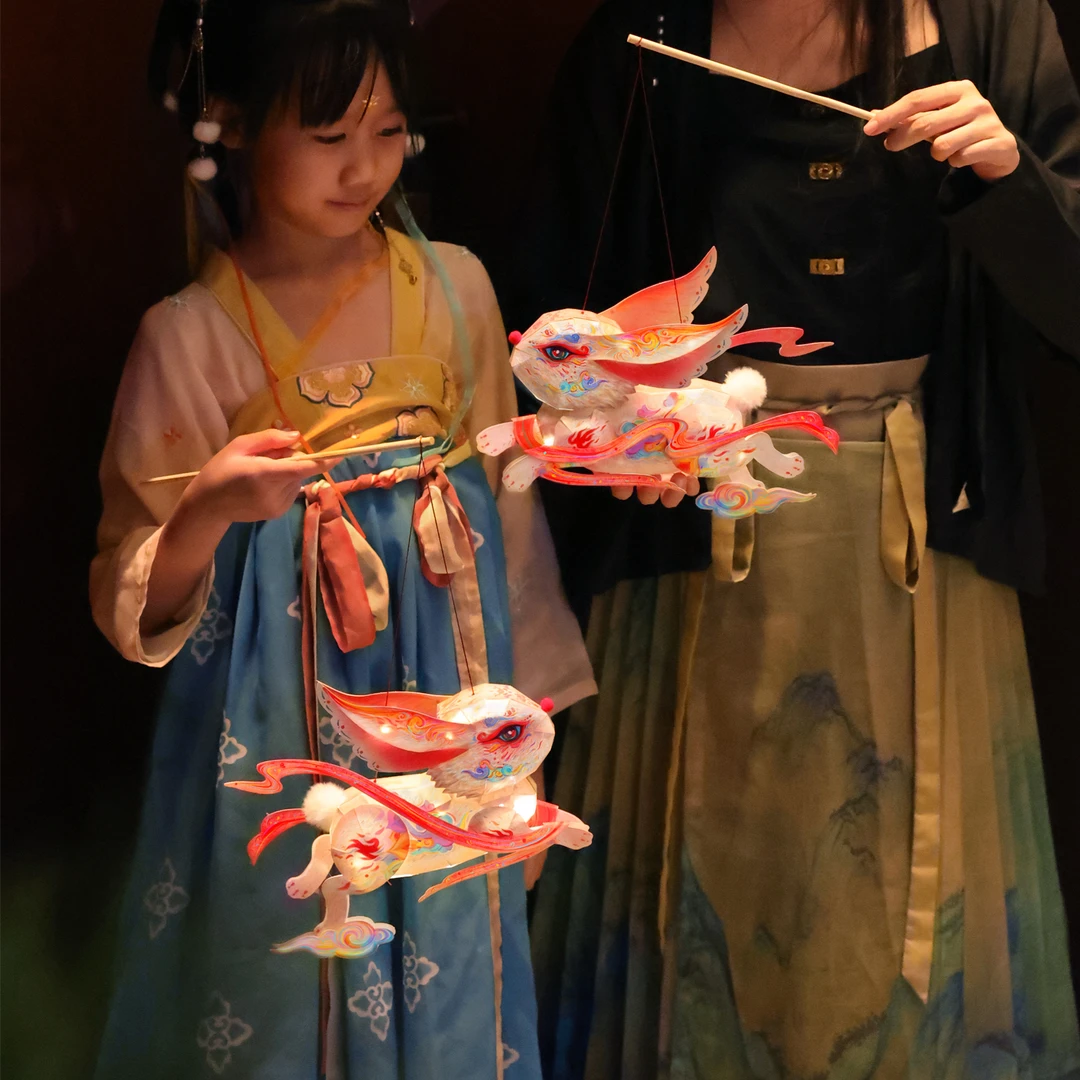 立体敦煌兔子灯笼手工diy制作材料包古风花灯国风非遗文创中秋节