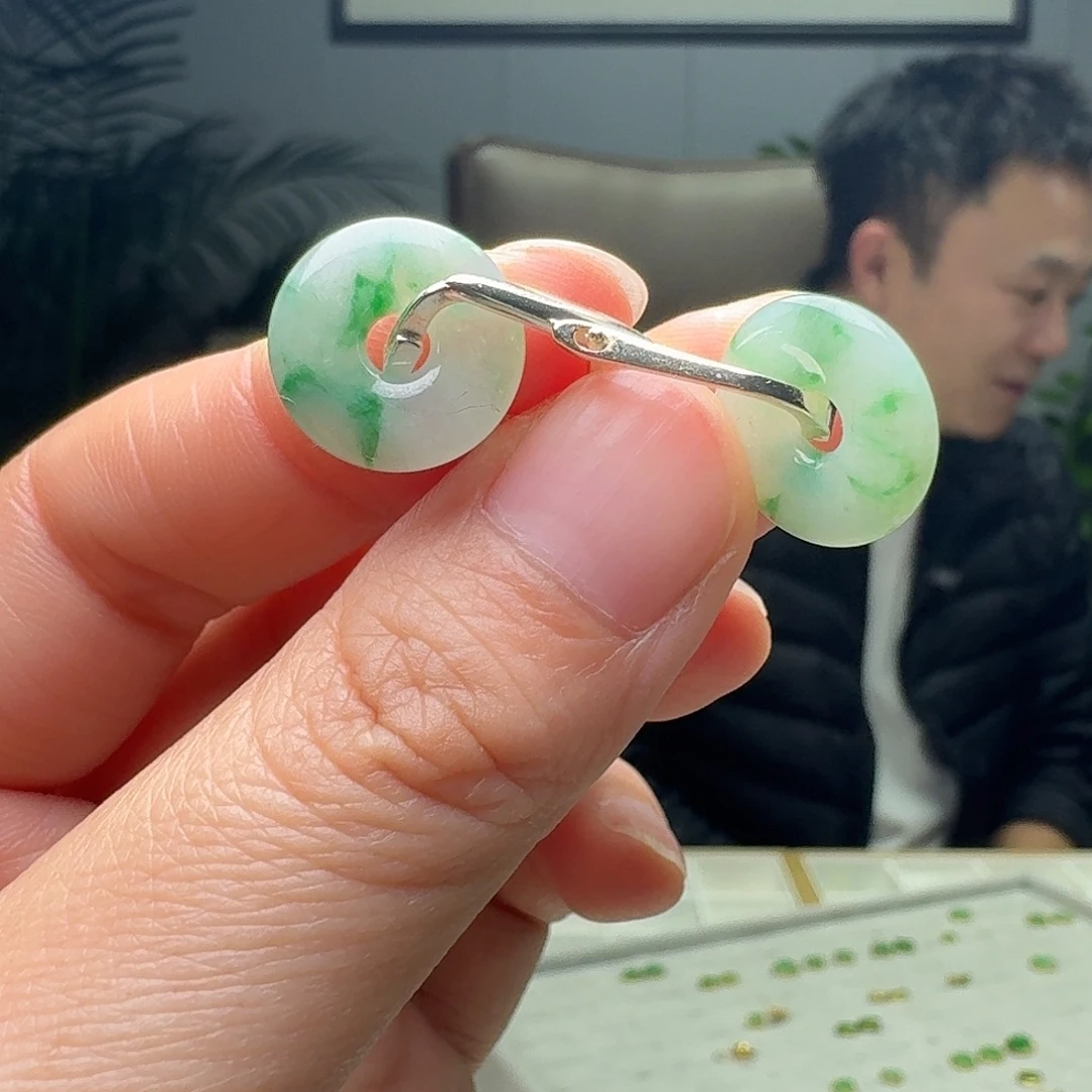 翡翠银S925镶嵌耳饰多样性发货其一