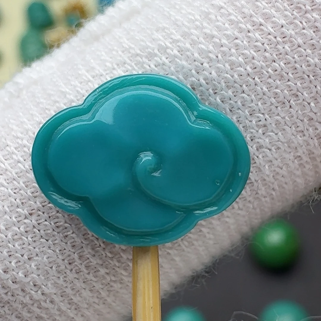 绿松石未镶嵌祥云背云12.6