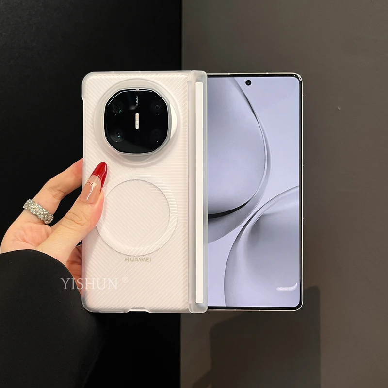 适用华为MateX6折叠屏手机壳新款几何纹理matex6典藏版磁吸套超薄