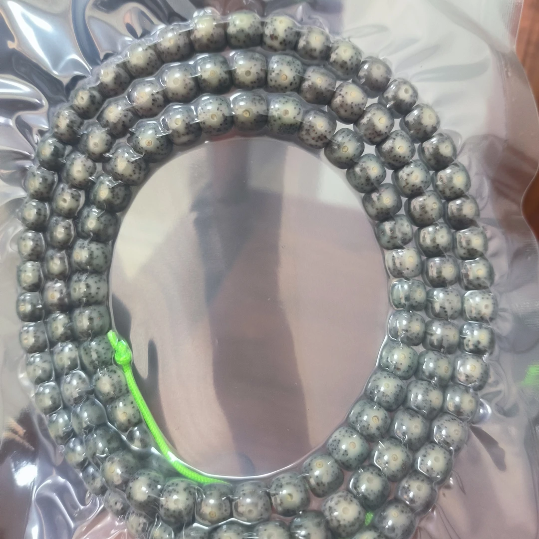 石玉料7*8原生态带月108长串星月菩提