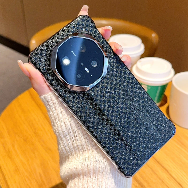 适用华为mate70RS非凡大师手机壳新款电镀无边框星耀方格保护壳