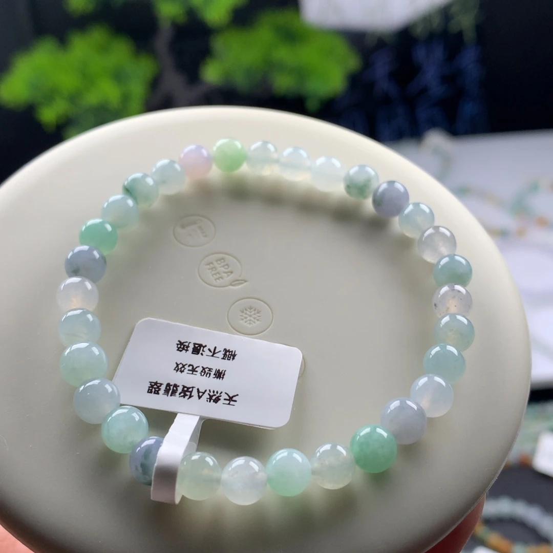 邪***绒翡翠未镶嵌手链卡5.8