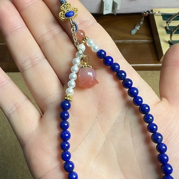 青金石合金颈饰青金石手机链