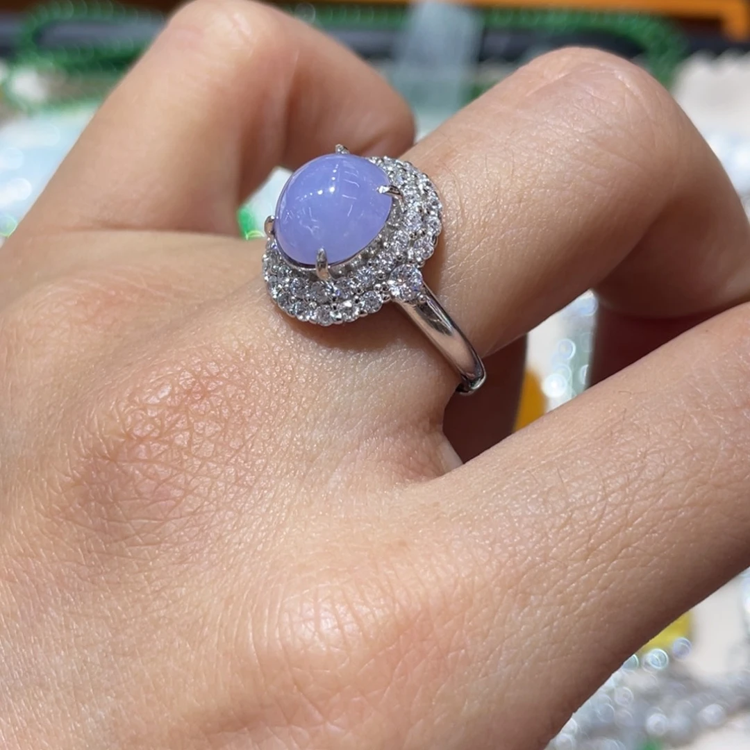 银S925镶嵌戒指翡翠戒指