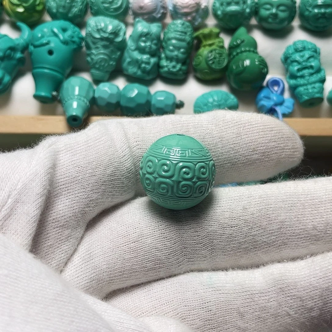 手工雕刻配珠18.8回纹圆珠