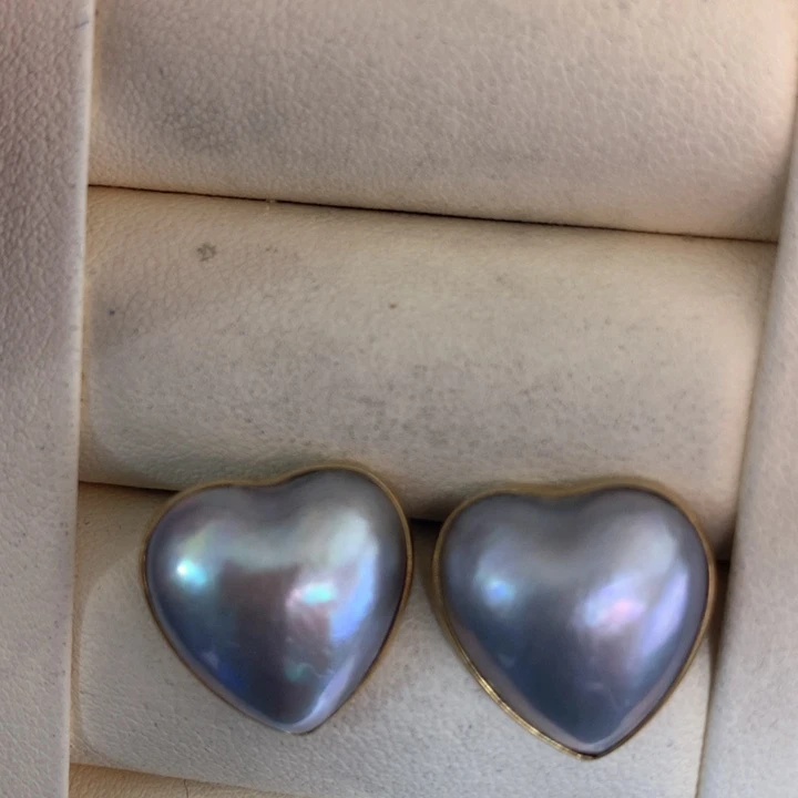 耳饰拼合珍珠（马贝珠）银S925镶嵌