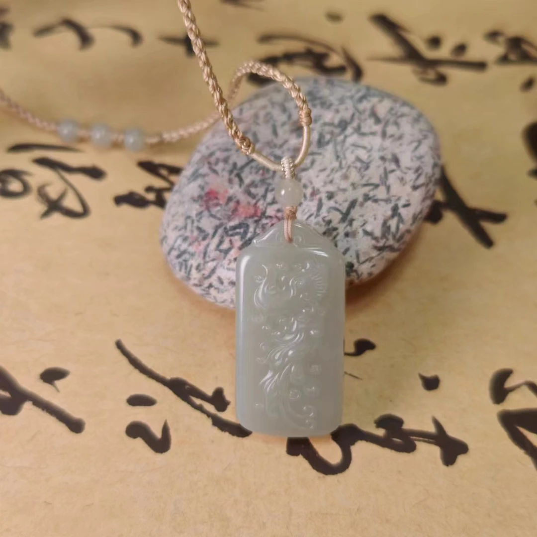 新疆和田玉 且末青白 龙凤牌A 多样性发一