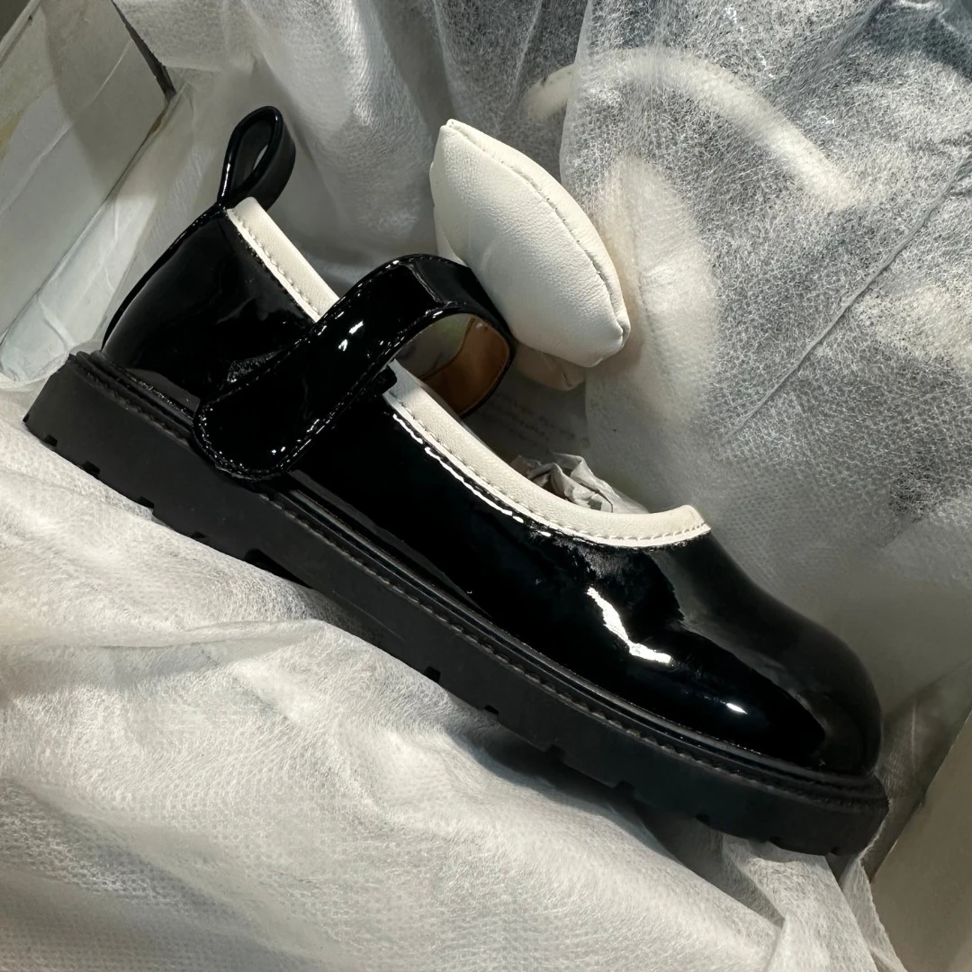 【26-37码】新款户外女童英伦风百搭小蝴蝶小皮鞋圆头单鞋 8005