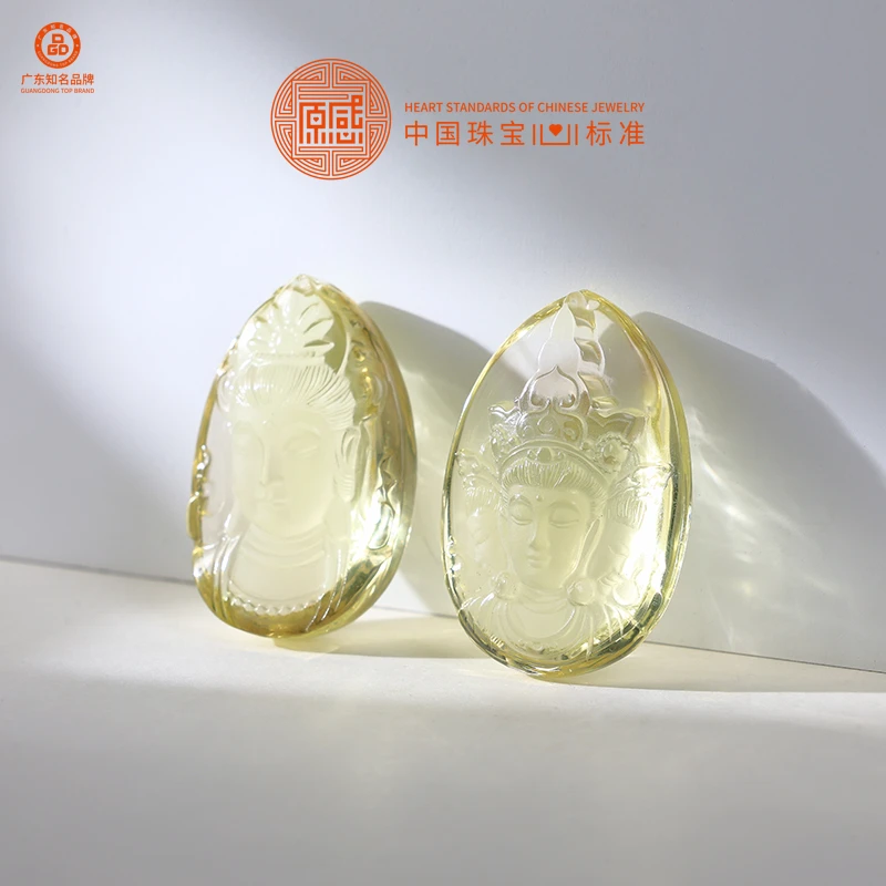 天然黄水晶佛首地藏王菩萨挂坠