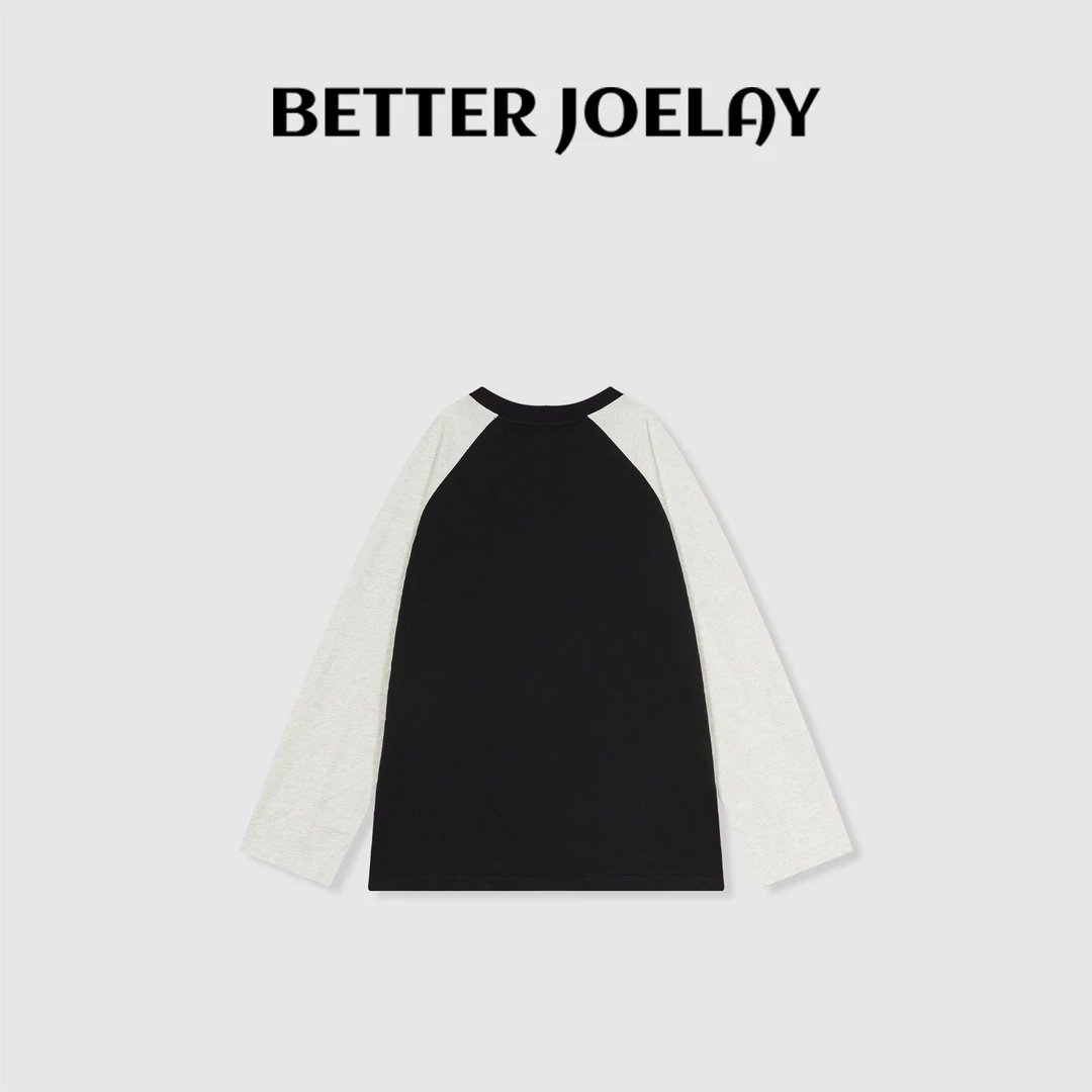 BETTER JOELAY-大版【解密花】百搭长袖插肩T恤休闲宽松KH1600