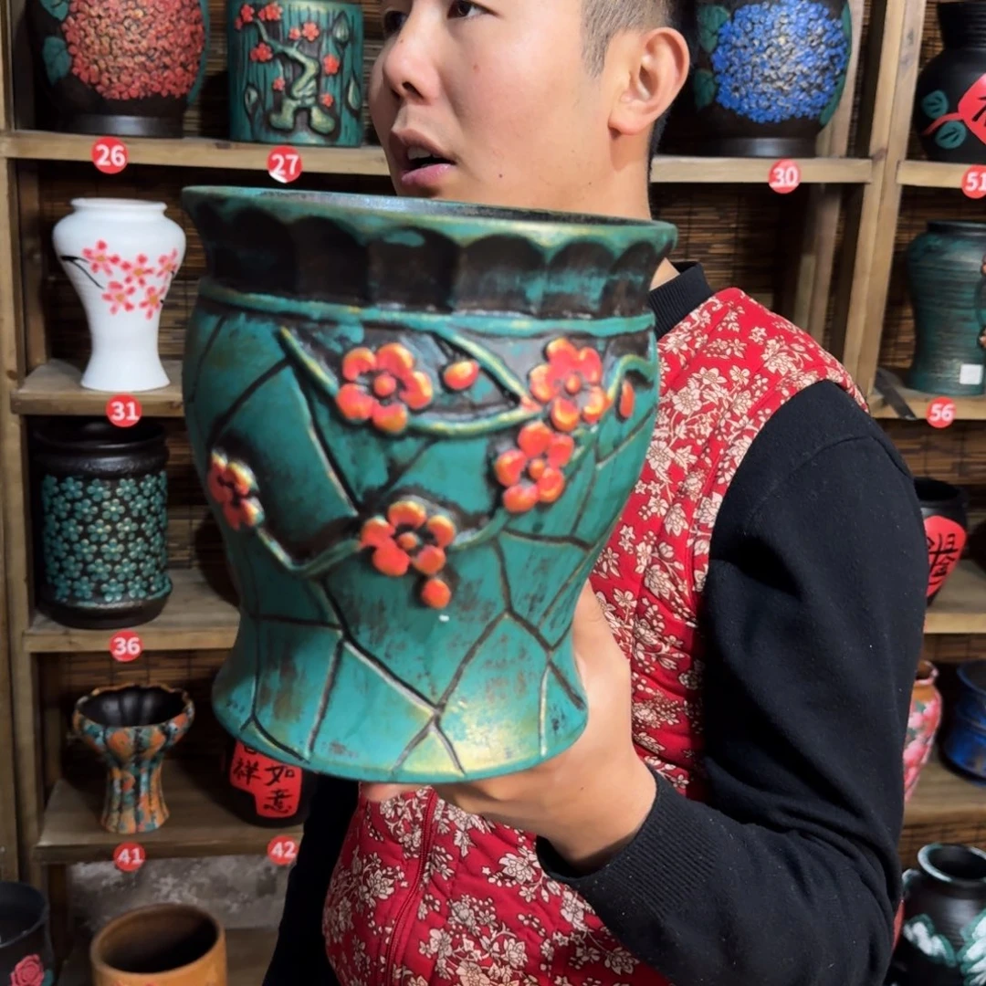 带孔高端浮雕花盆炸炸炸