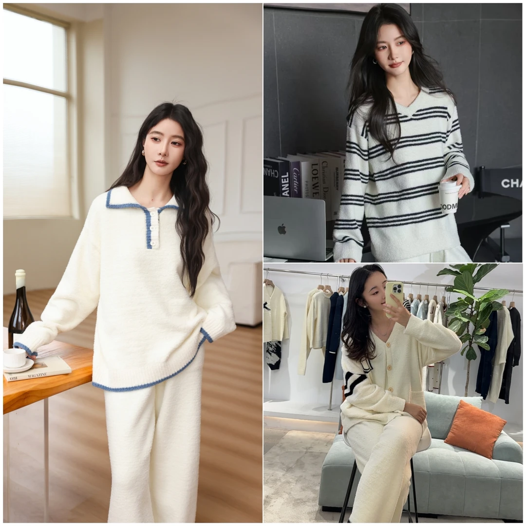 【小九】合集-加绒保暖百搭家居服睡衣套装轻奢半边绒101-150