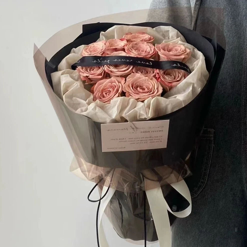 毕业花束【日落晚风】-11枝卡布奇诺玫瑰生日花束送女朋友闺蜜老婆生日礼物花店送花上门