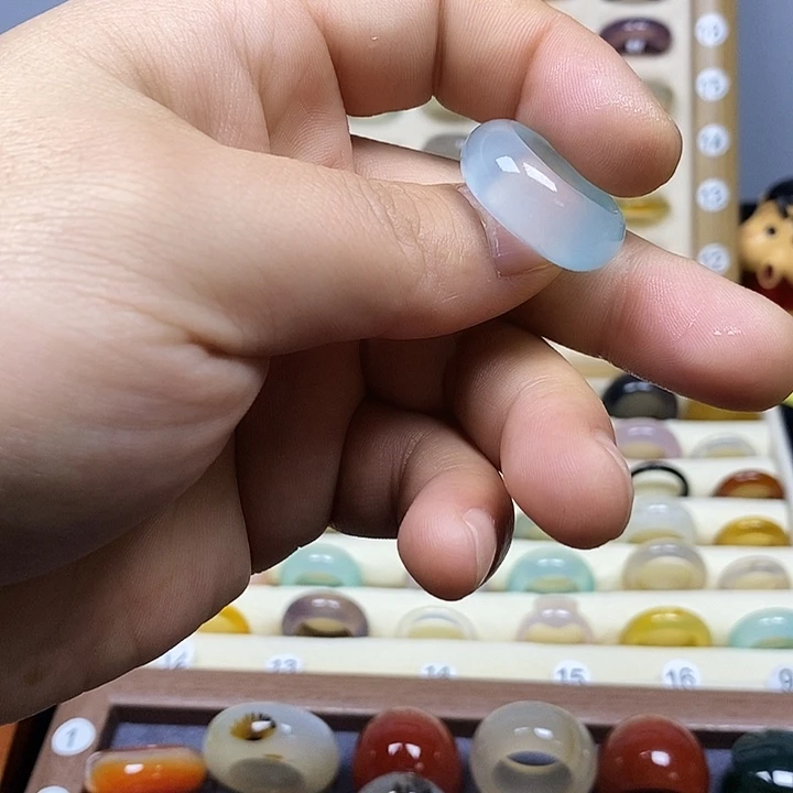 玛瑙/玉髓合金戒指港码15直径17.3