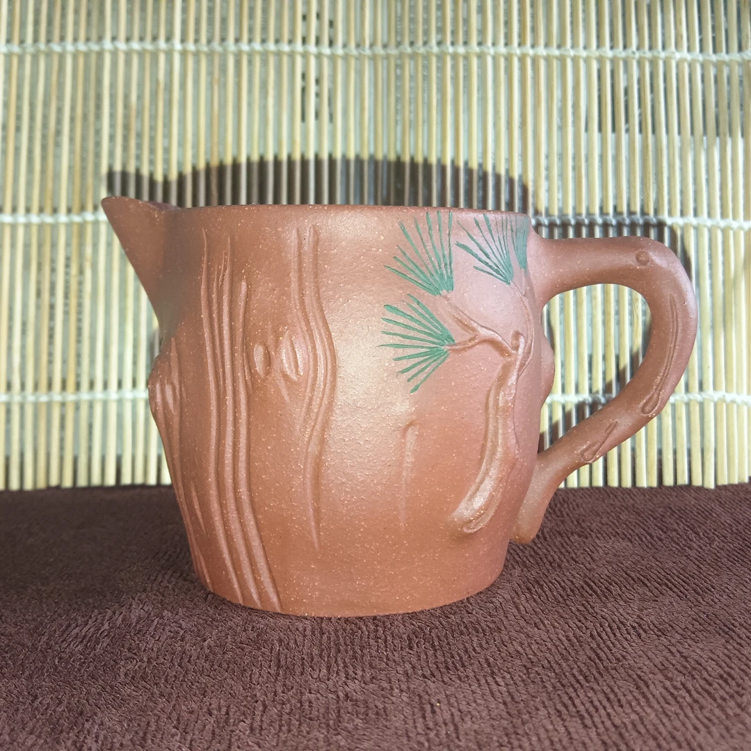 手工紫砂树桩公道杯，原矿降坡泥，容量200cc左右