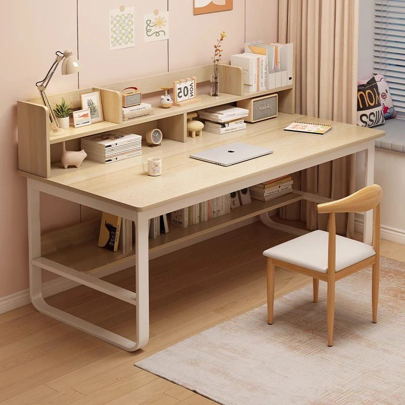新疆包邮电脑桌书桌书架一体桌卧室家用写字桌简易学生学习桌简约