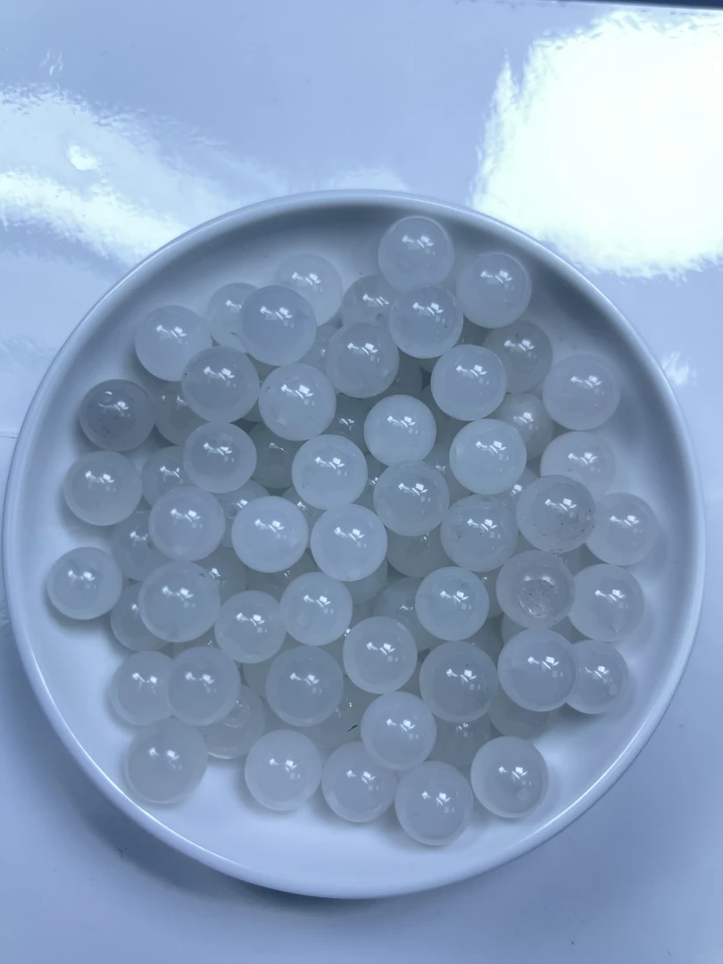 天然和田玉散珠 白玉Q13  12mm 20颗 （赠弹力绳）