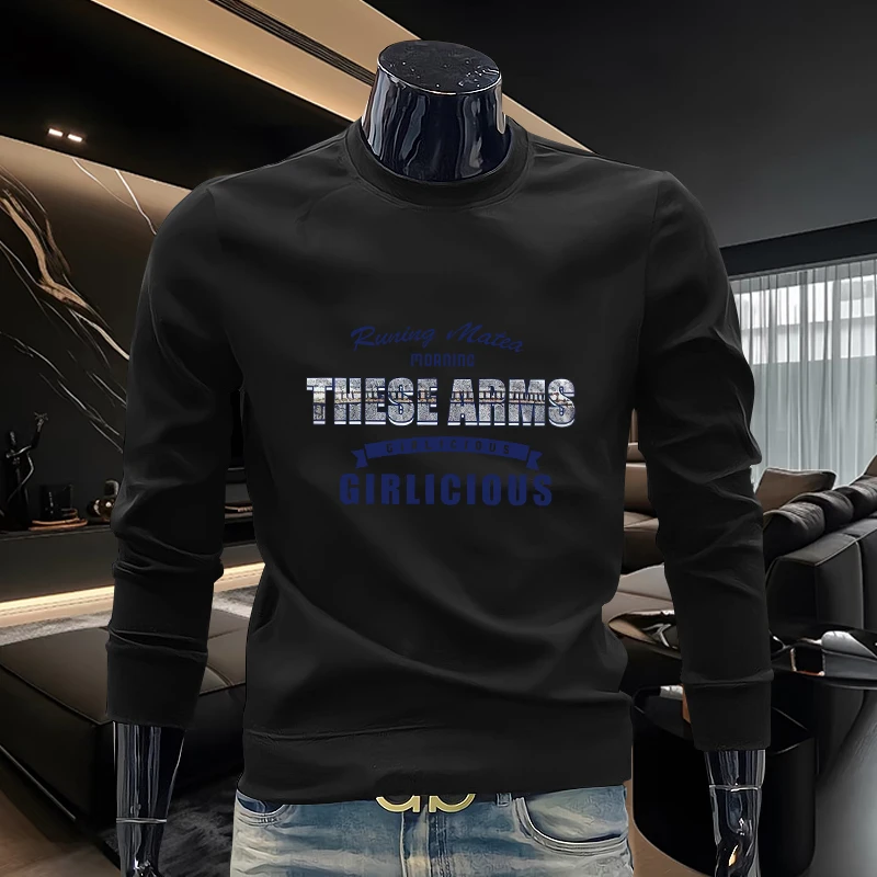 卫衣男圆领2025秋季新款休闲印花长袖时尚保暖套头痞帅慵懒风男装