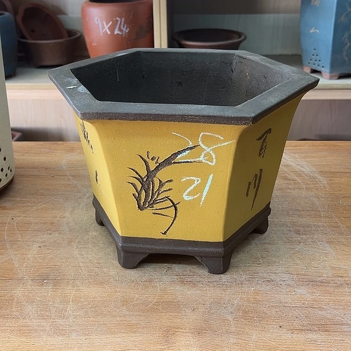紫砂花盆，透气花盆