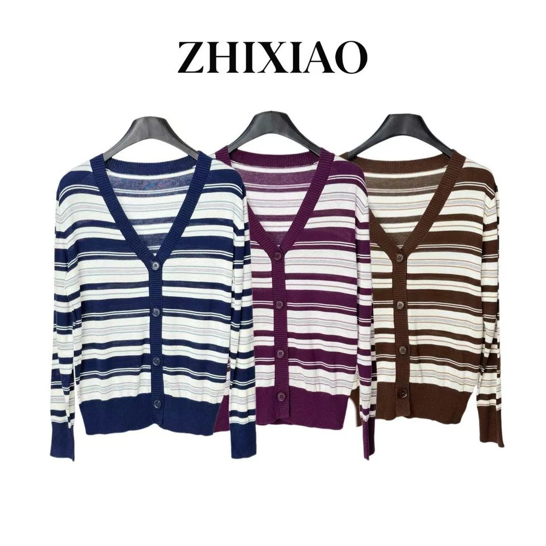 【ZHIXIAO】秋冬新款：条纹针织开衫2519