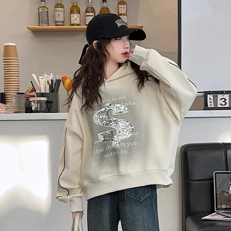 女童春季卫衣2025新款网红炸街童装中大童春装衣服儿童春秋款上衣