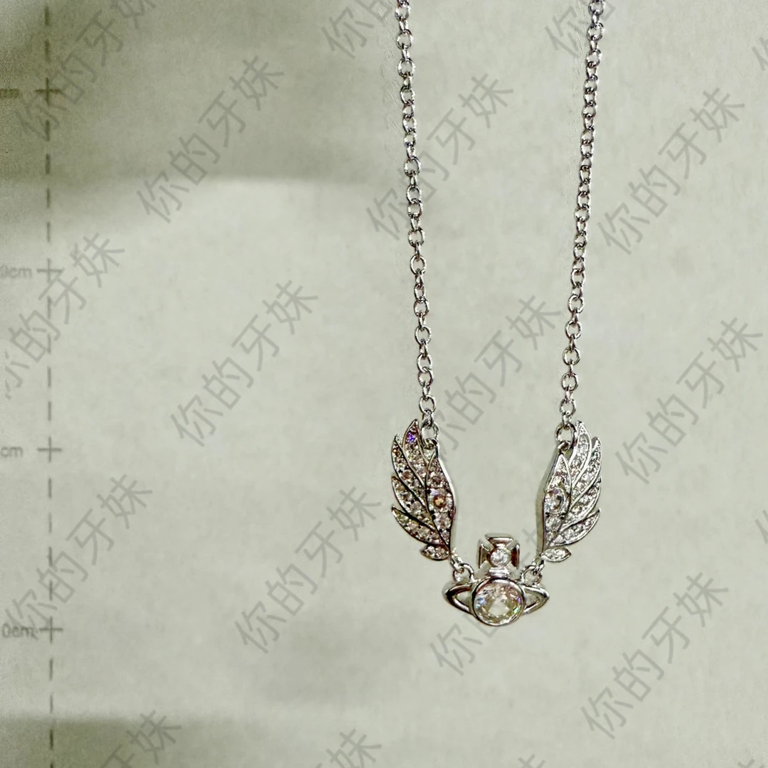 合金项链 YM【小西翅膀项链银色XL139】设计感气质轻奢时尚百搭小众
