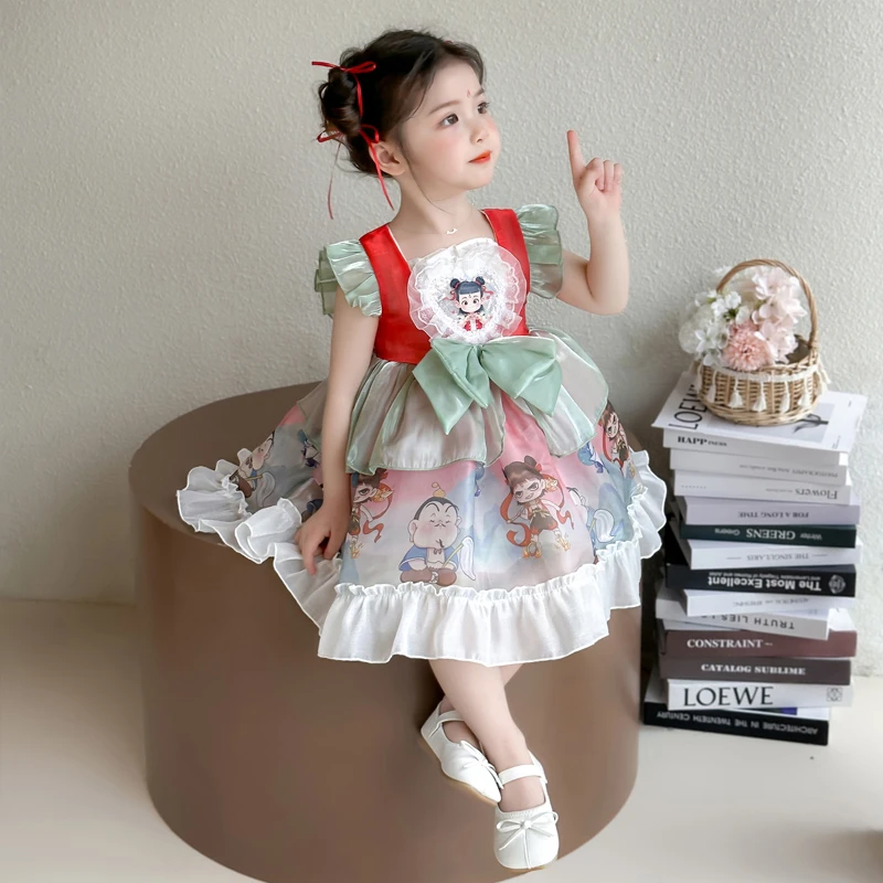 哪咤儿童服装女童连衣裙夏装2025新款儿童夏季哪吒裙子女孩公主裙