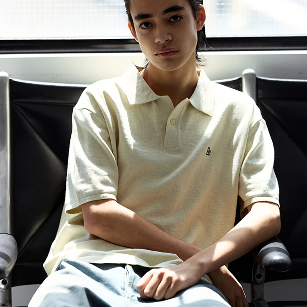 BENT IDEA夏季新款 复古老式机器双纱混纺休闲无性别Polo衫短袖