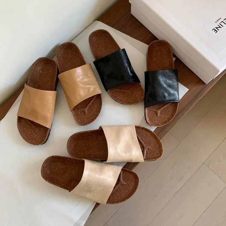 新款休闲平底一字拖博肯夏季外穿凉拖沙滩拖特软新款女鞋网红款