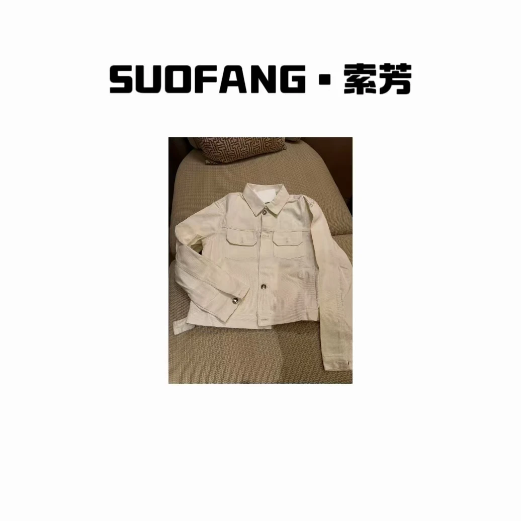 春装新款 韩系时尚纯色五角星牛仔外套