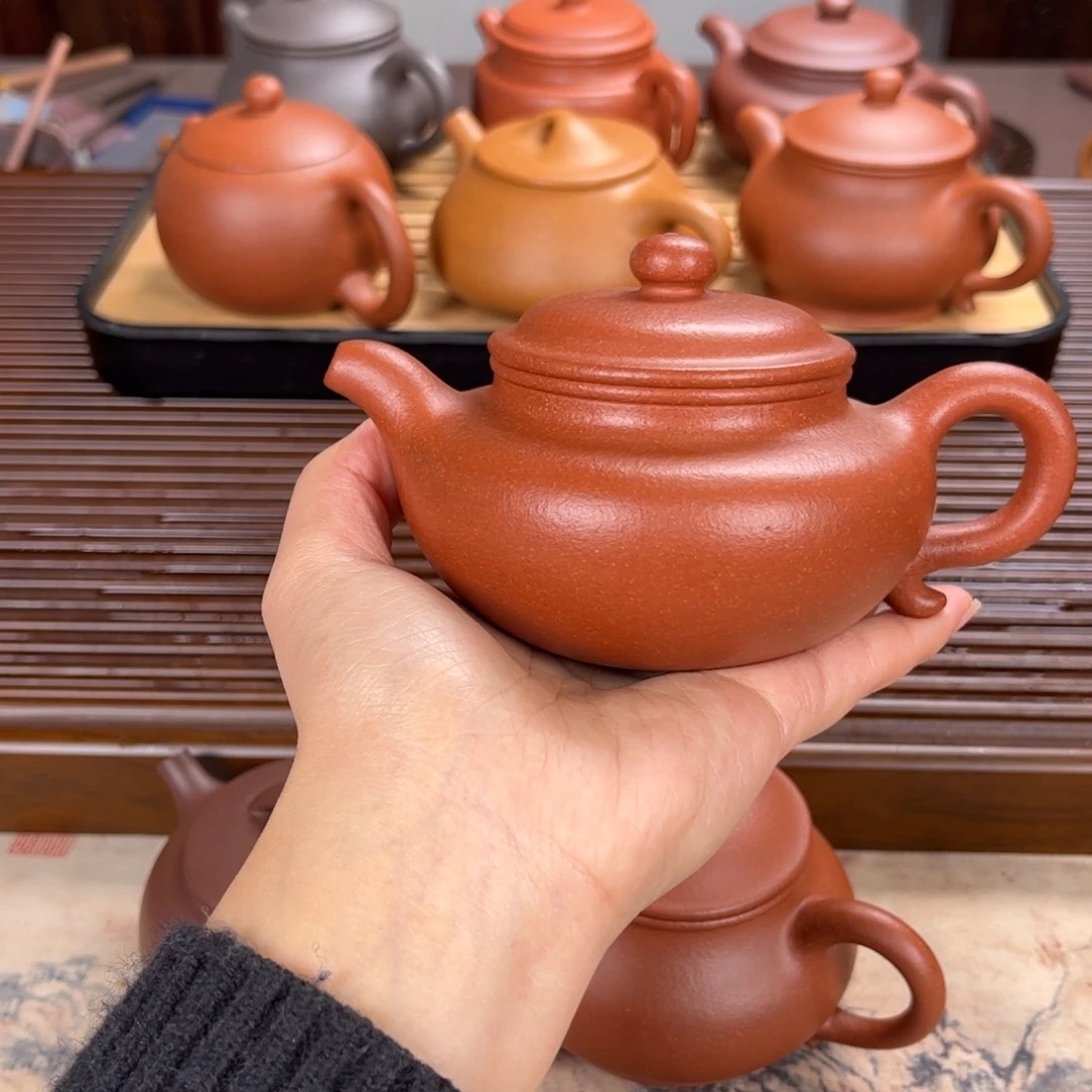 紫砂茶壶200CC红降坡仿古