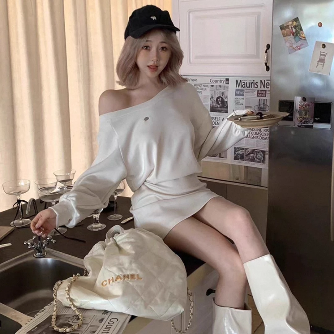 【反骨ZAl】小银标氛围感卫衣包臀连衣裙#4403