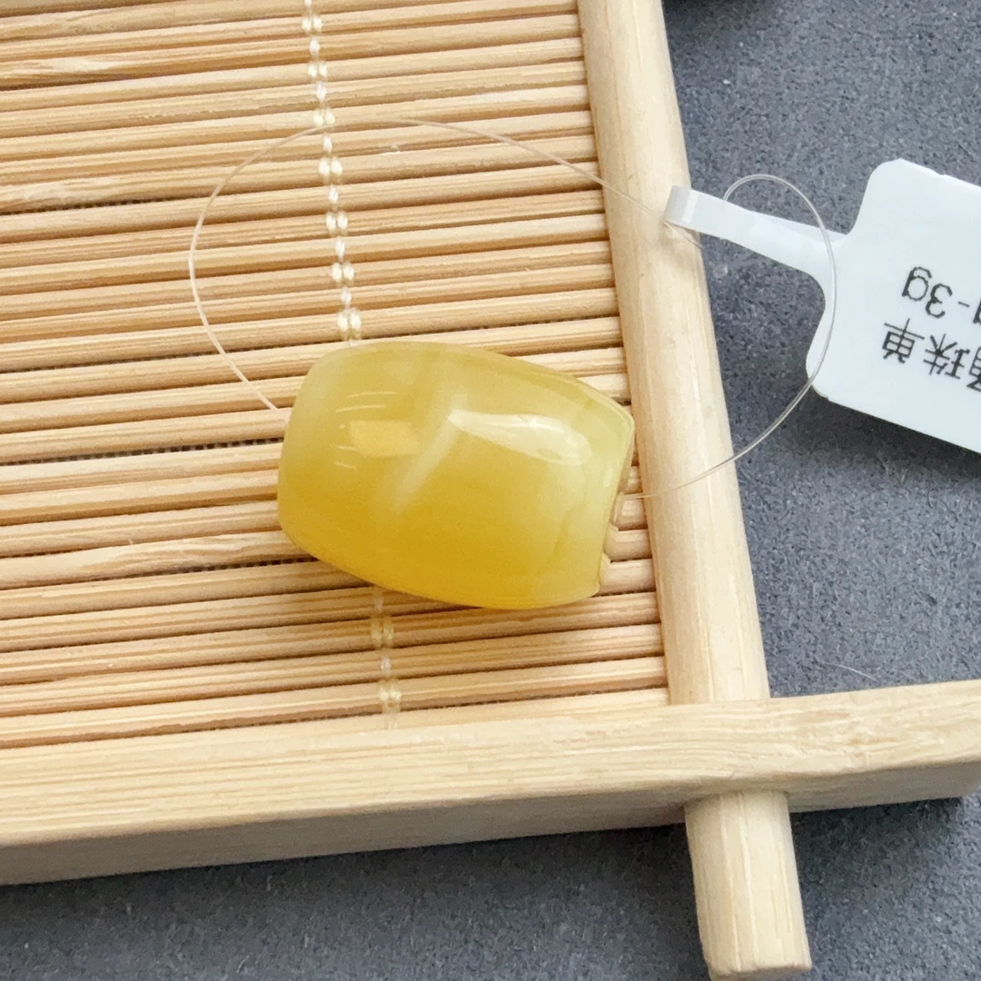 天然蜜蜡桶珠单珠妖白花2g-3g