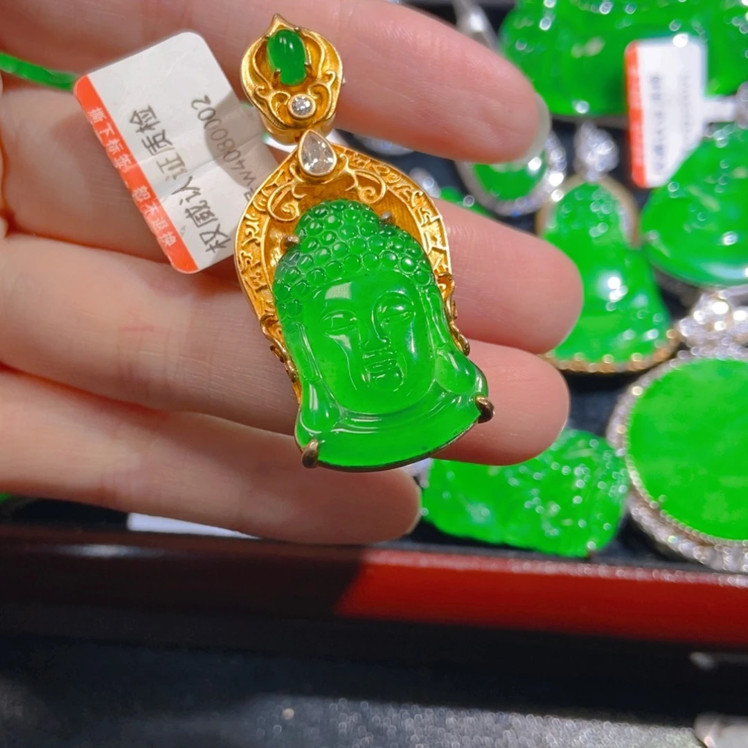 翡翠银S925镶嵌吊坠(不含链)