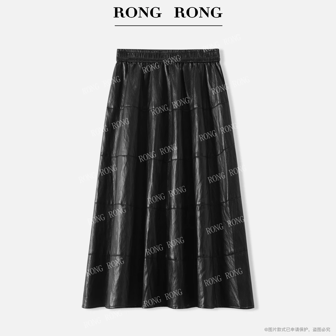 溶溶J【星韵流光】RONG 高腰设计感拼接极简优雅流光风半身裙1611